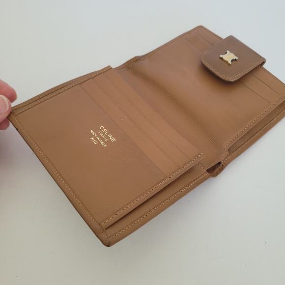 Celine Vintage Bifold Leather Brown Wallet Medium Folding Card Bill Holder - Picture 3 of 12